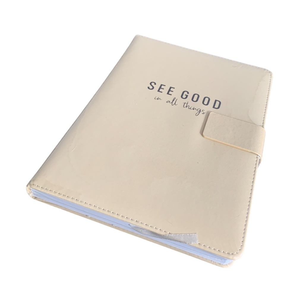 NWT Faux Leather Cream Journal